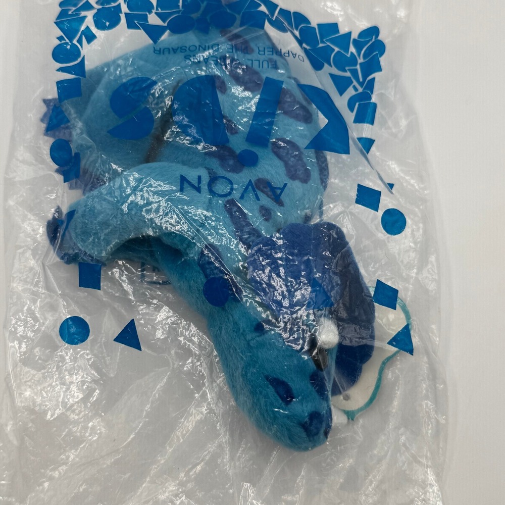 Avon Full O Beans Plush Kids OS Blue Dapper the Dinosaur Triceratops NIB